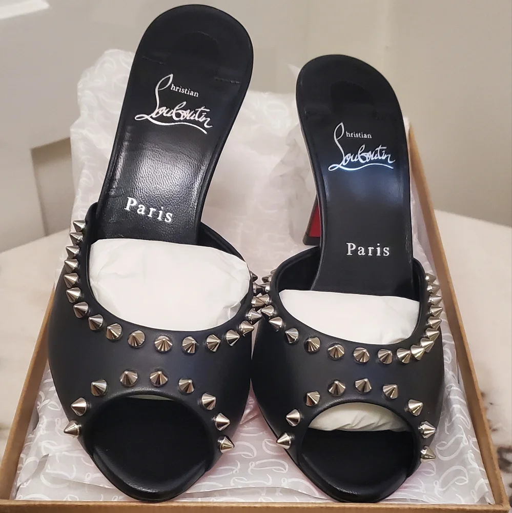 AUTHENTIC!!!Christian Louboutin Me Dolly 85 spikes mules. - Picture 3 of 5